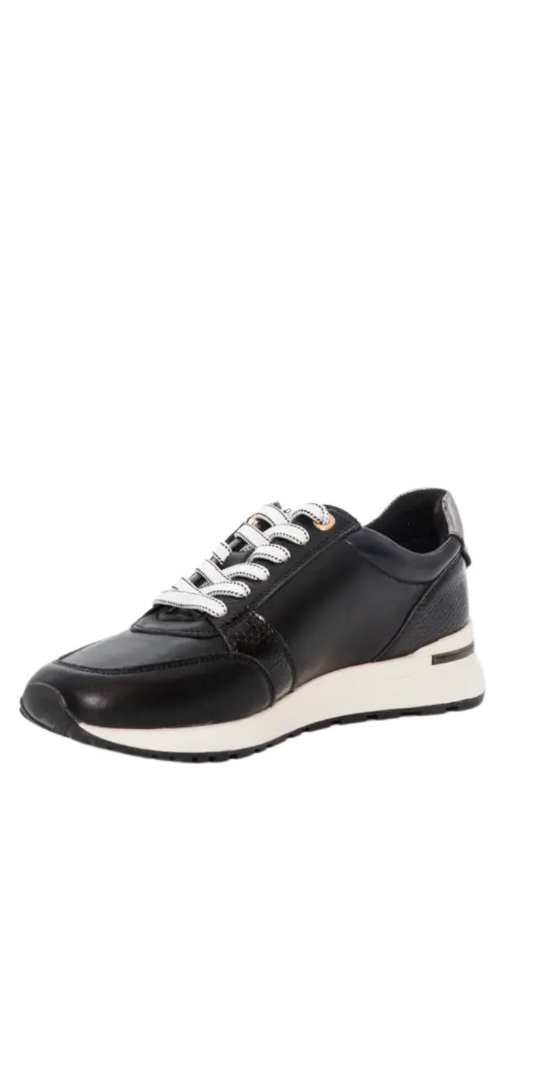 Sneakers med kilehæl sort