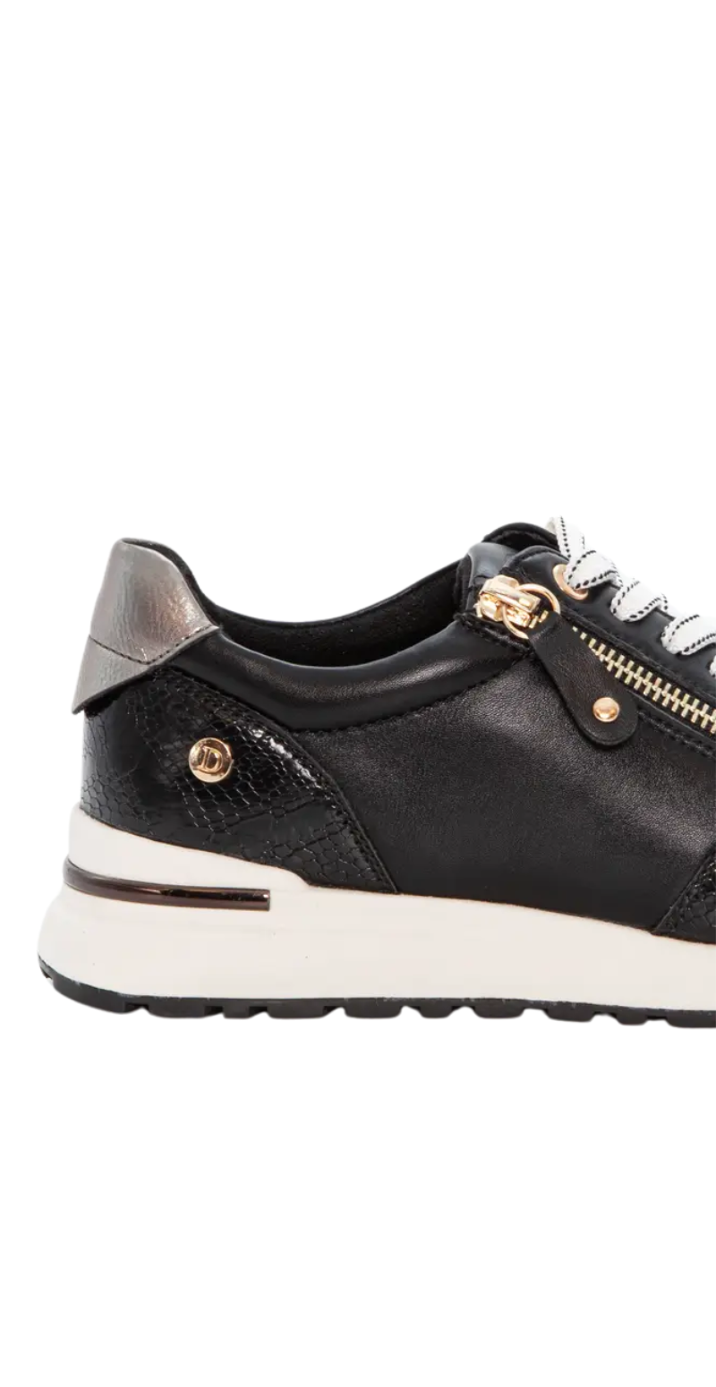 Sneakers med kilehæl sort