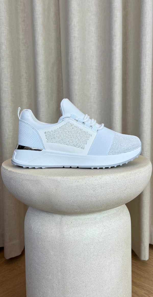hvide sneakers med sølv detaljer likelondon shoes