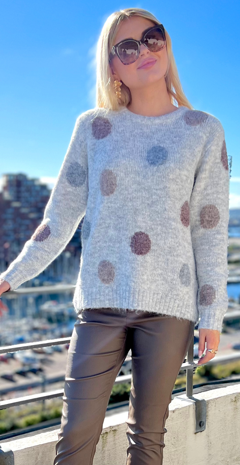 Louisa V Top Ice Grey