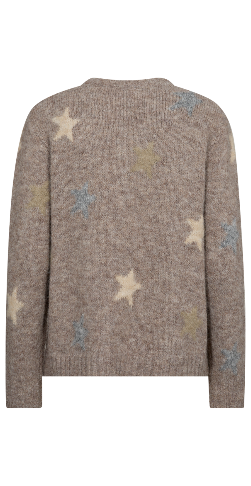 Louisa pullover med stjerner silvermink