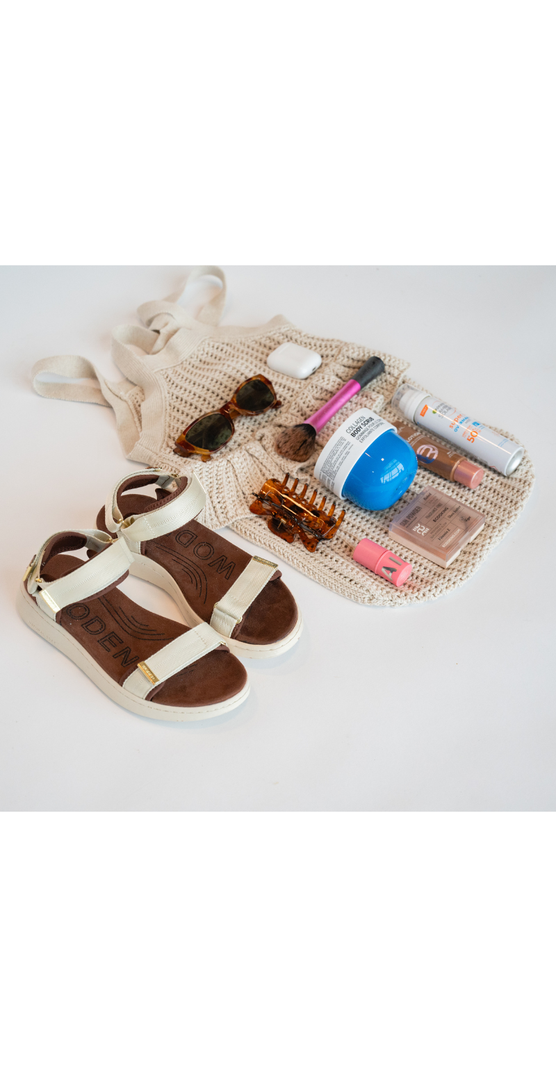 Sandal med velcro ivory