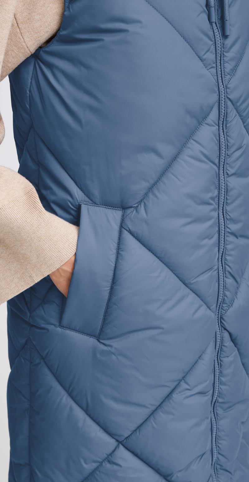 Bomina vest med lynlås blue horizon