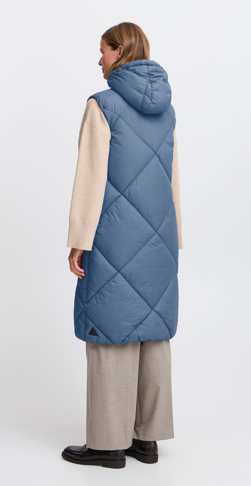 Bomina vest med lynlås blue horizon