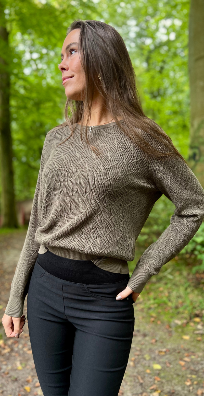 Dodo strikket pullover med mønster morel Freequent