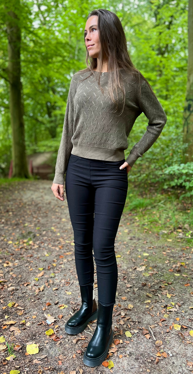 Dodo strikket pullover med mønster morel Freequent