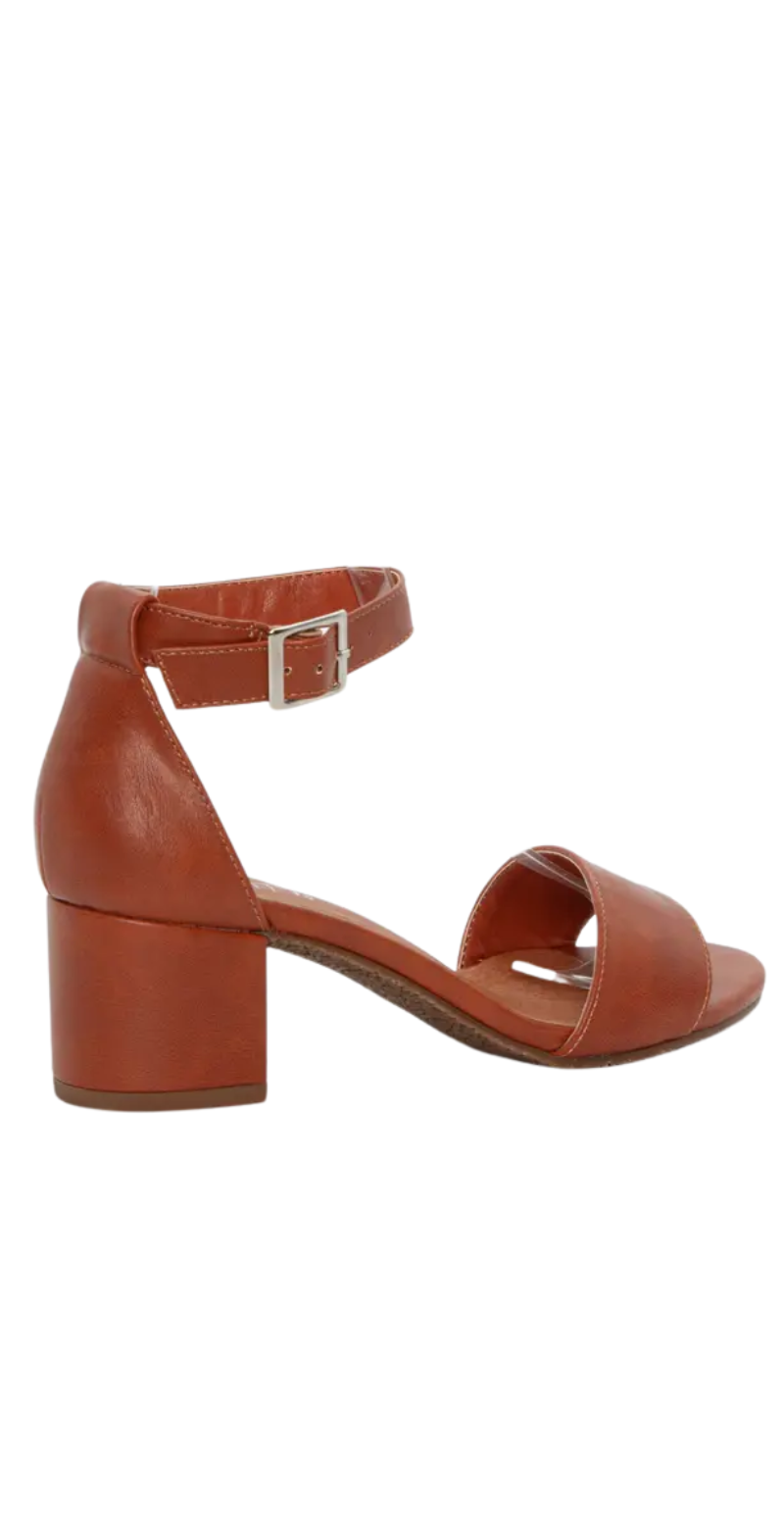 Sandal med blokhæl camel