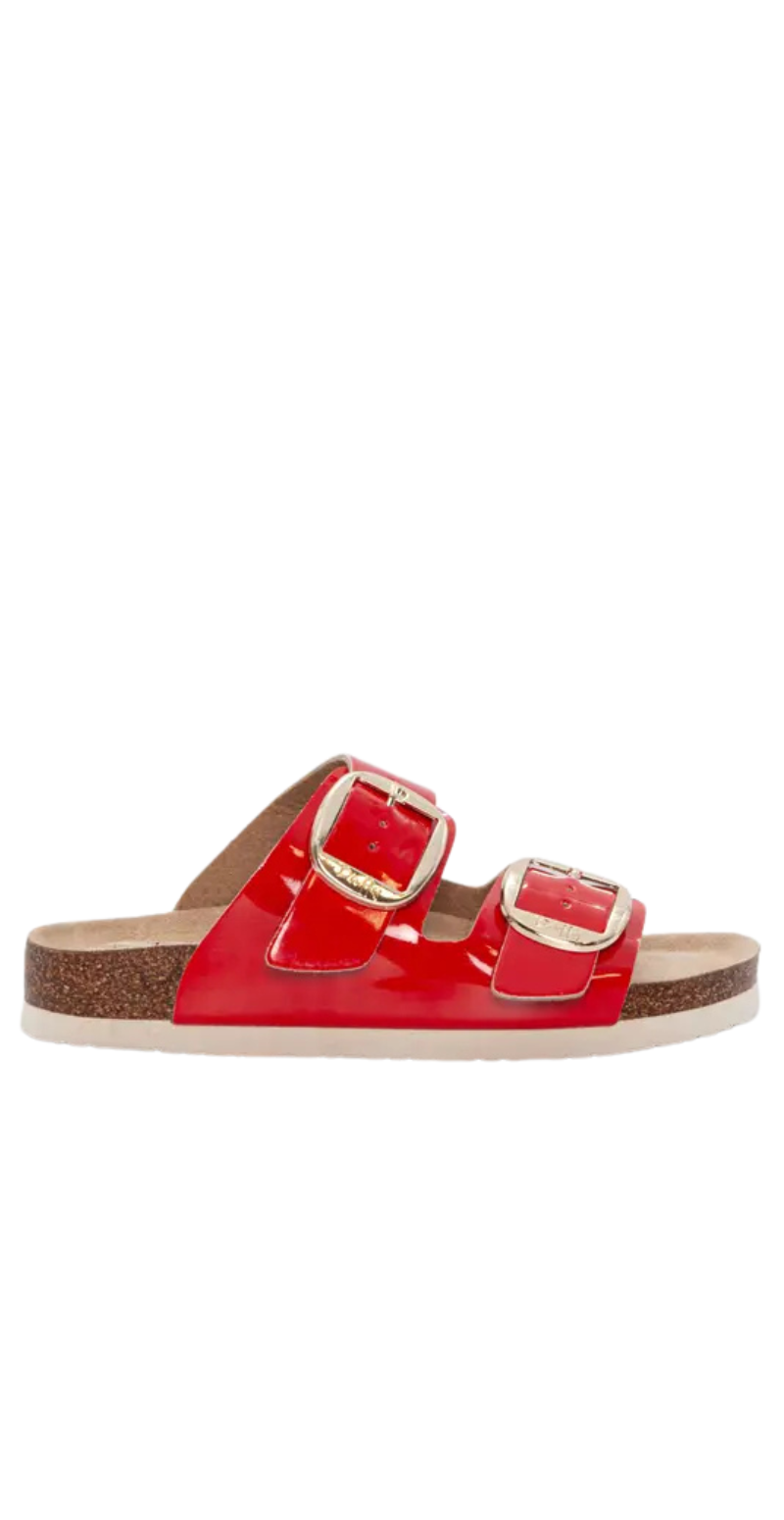 Sandal med dobbeltrem rød