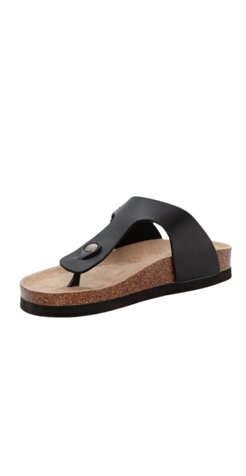 Slip-in sandal med spænde sort