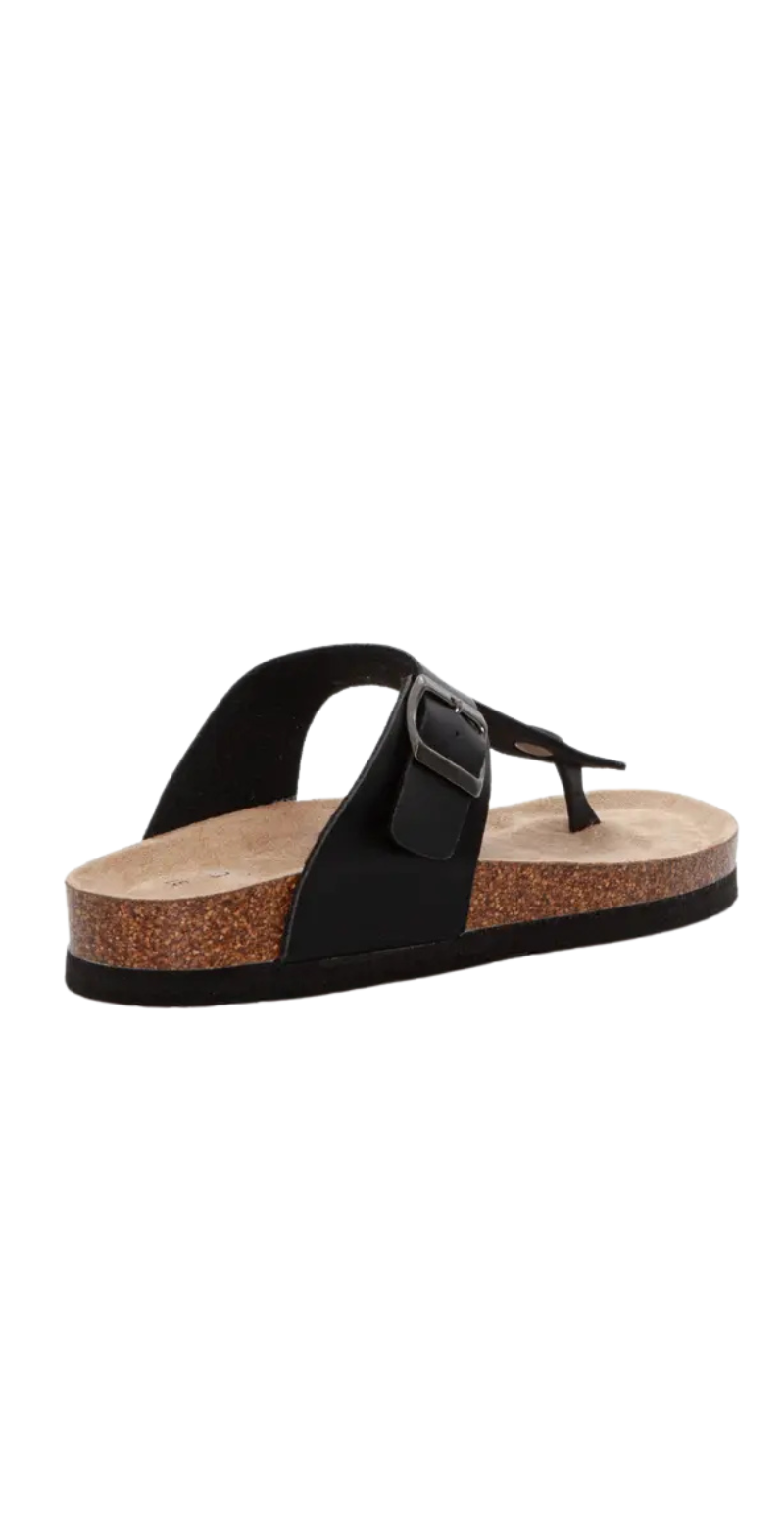 Slip-in sandal med spænde sort