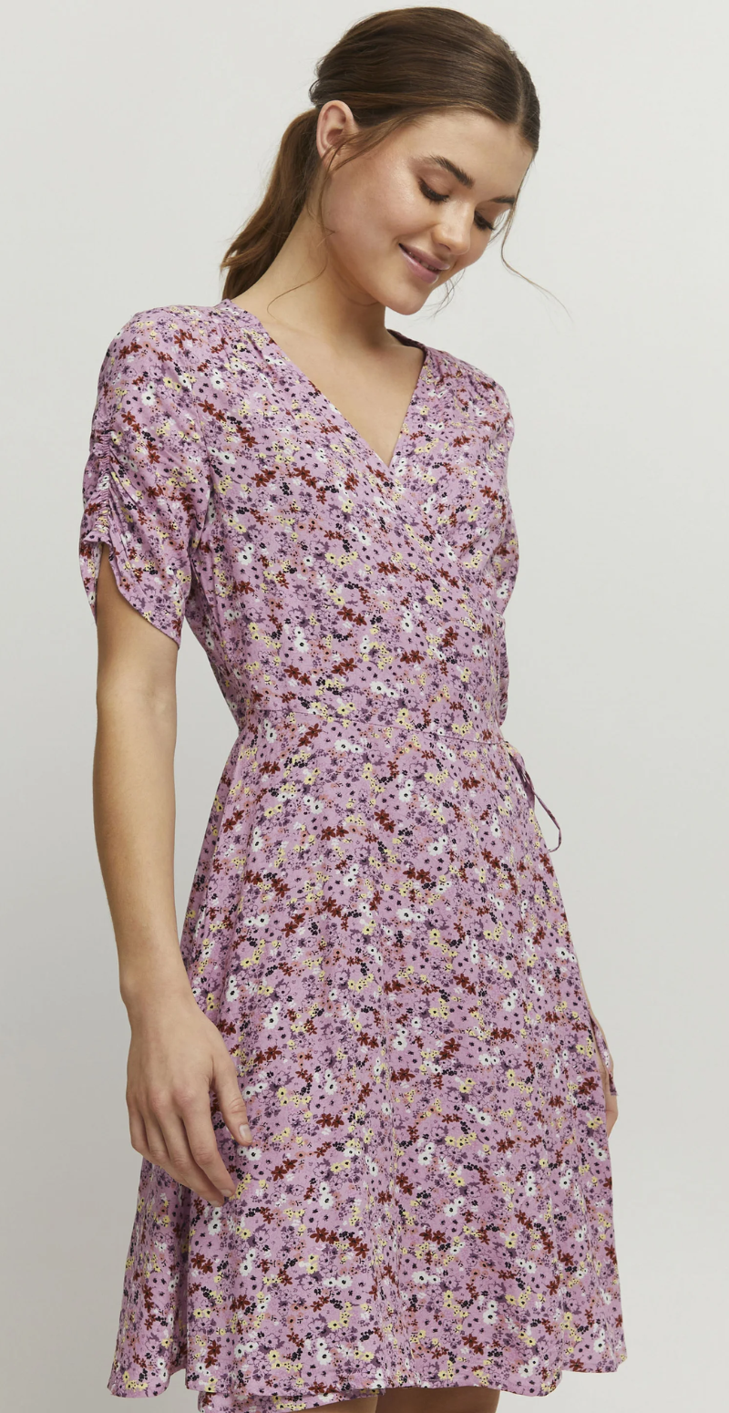 Joella slå-om kjole ash rose mix