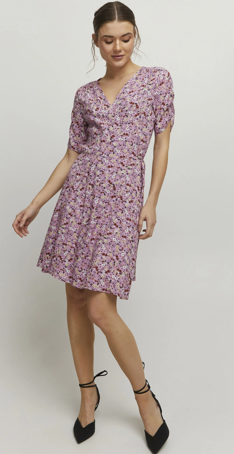 Joella slå-om kjole ash rose mix