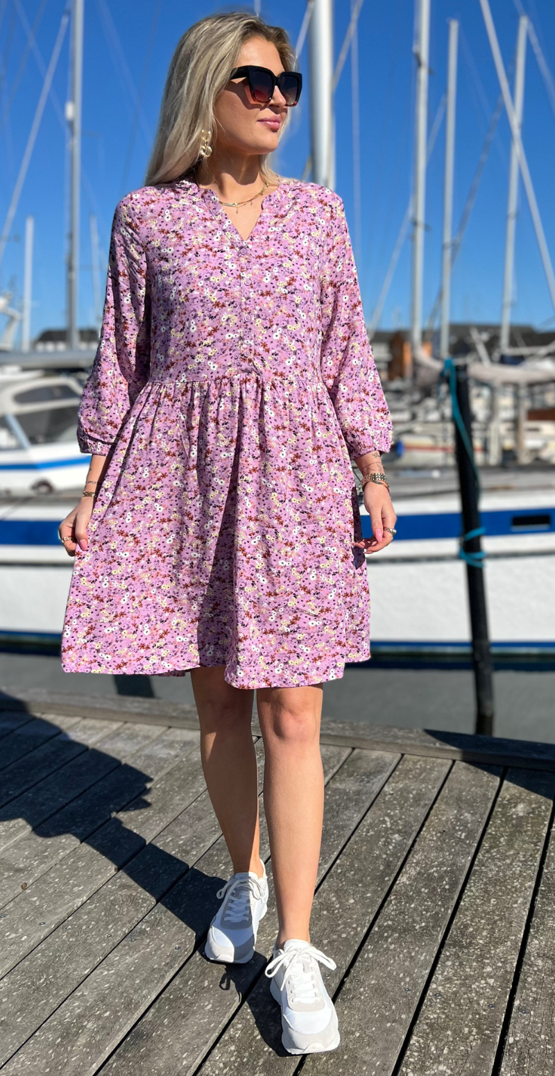 Joella kjole med knapstolpe ash rose mix
