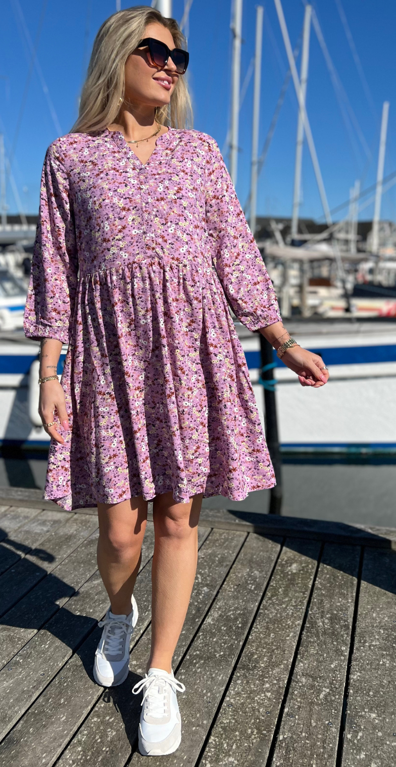 Joella kjole med knapstolpe ash rose mix