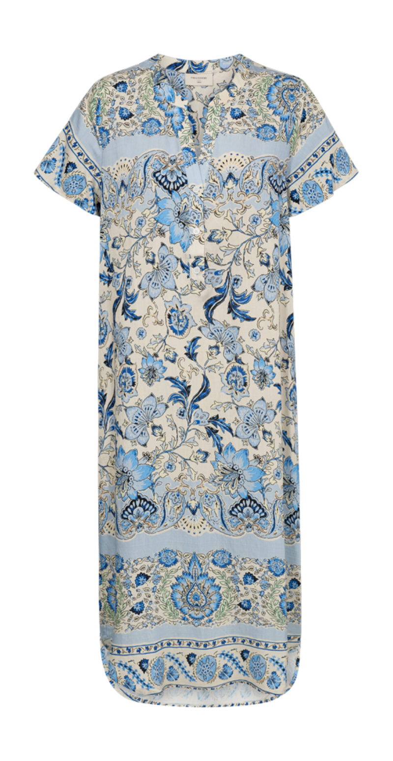 Lissa kjole aqua splash w. deep ultramarin