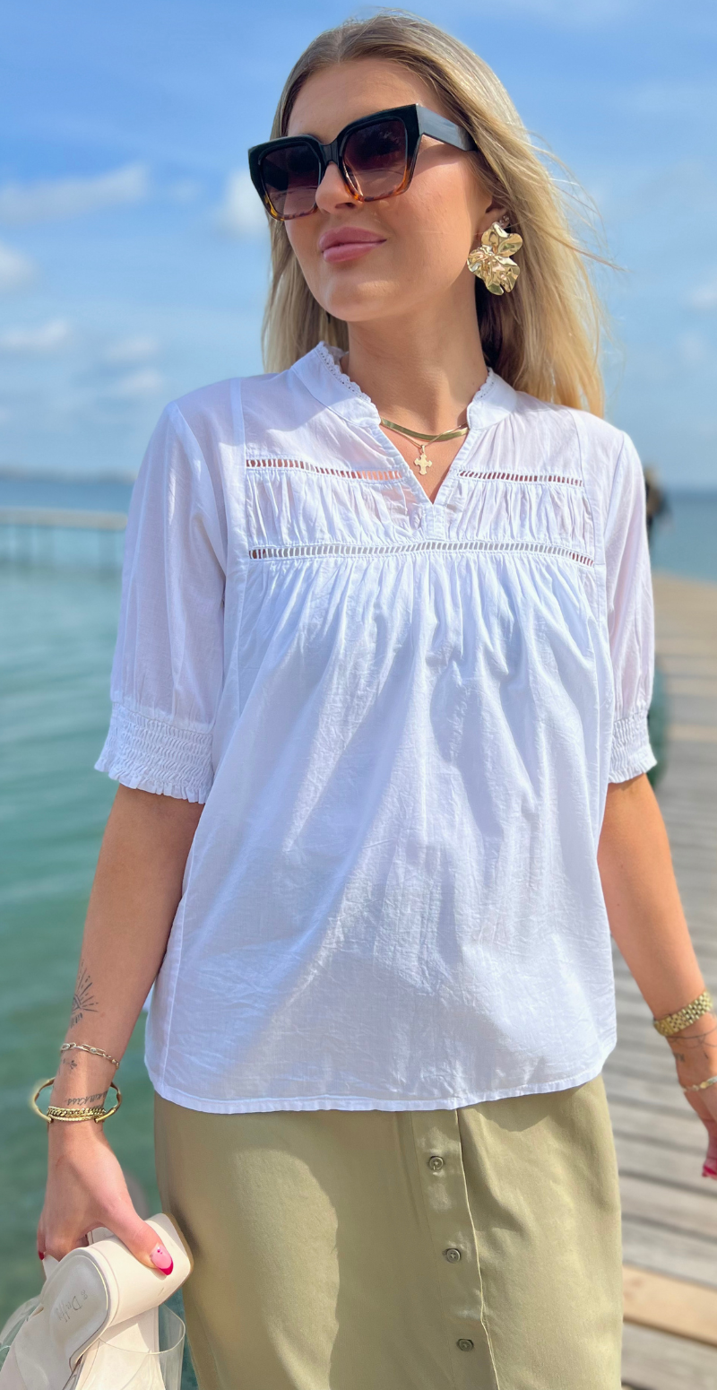 Caliste bluse hvid Likelondon