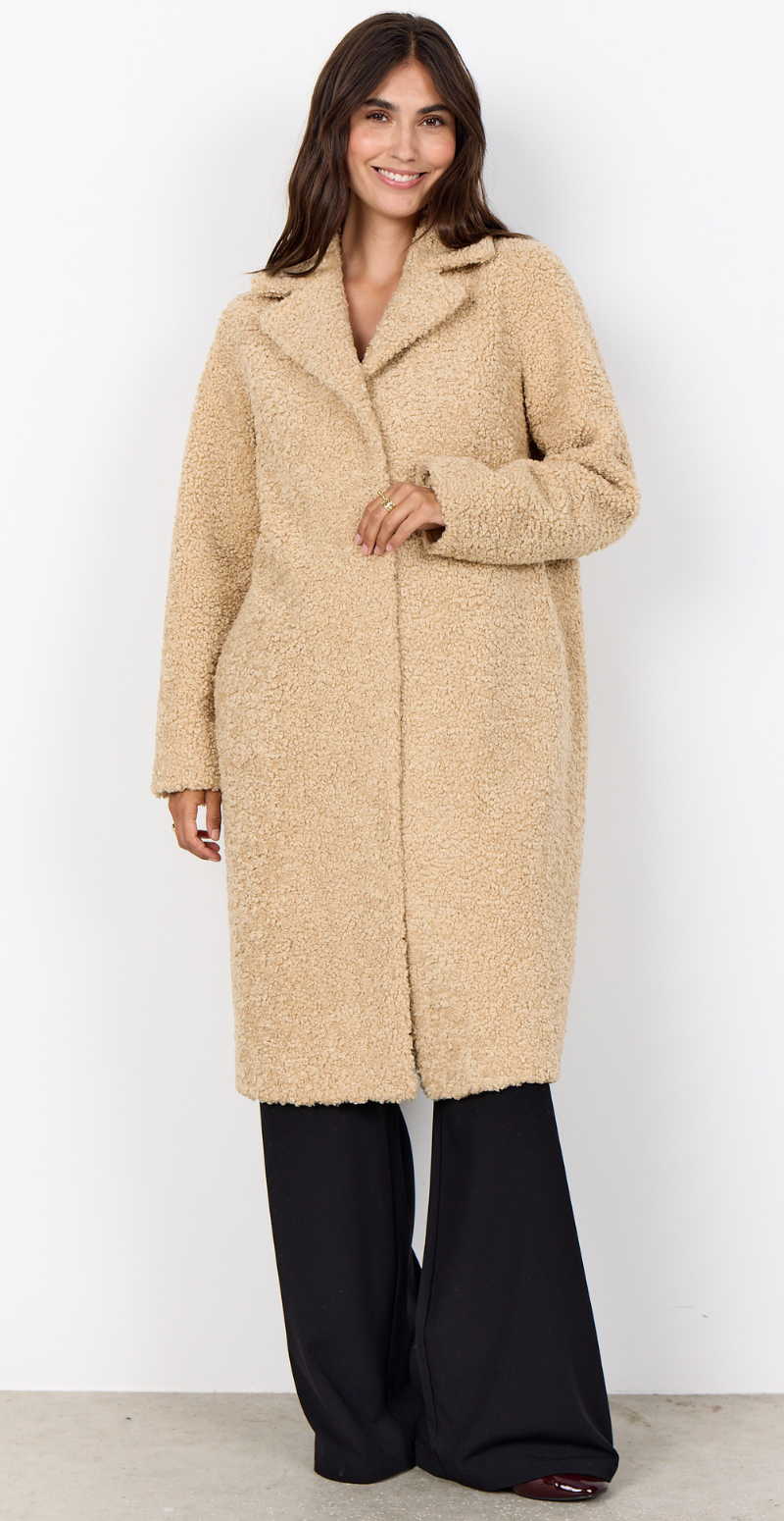 Mukite Teddy-Jakke Sand Soyaconcept