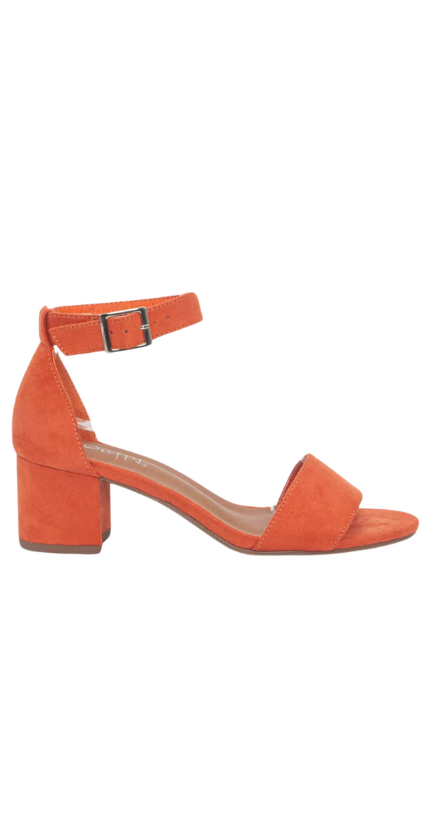 Sandal med blokhæl orange