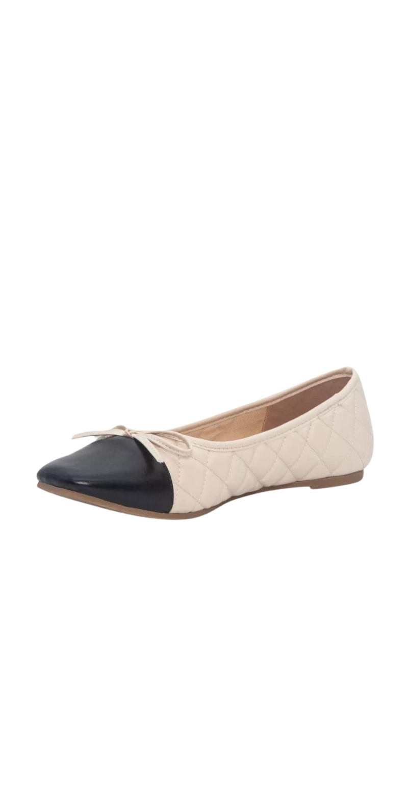 Ballerina med sløjfe beige