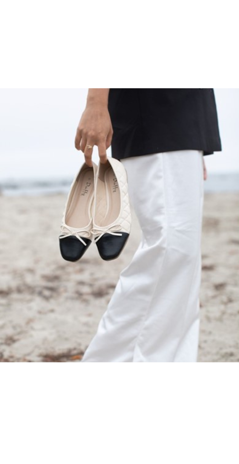 Ballerina med sløjfe beige