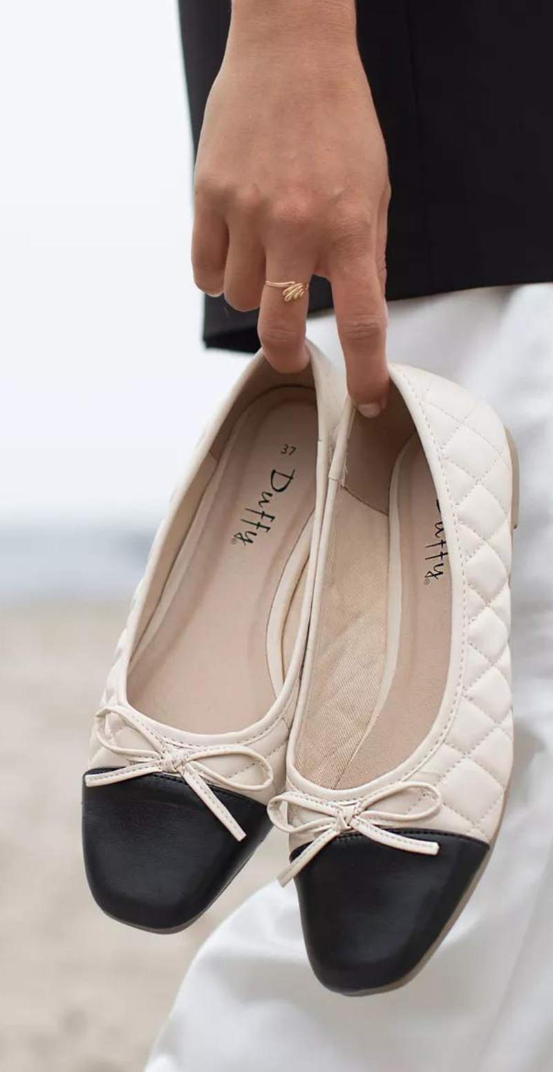 Ballerina med sløjfe beige