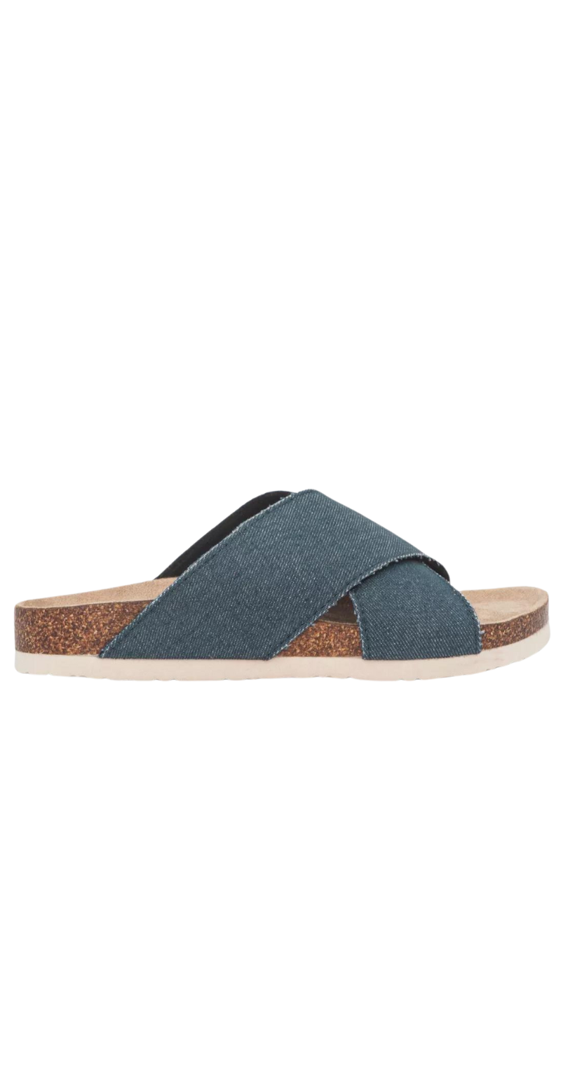 Slip-on sandal denim