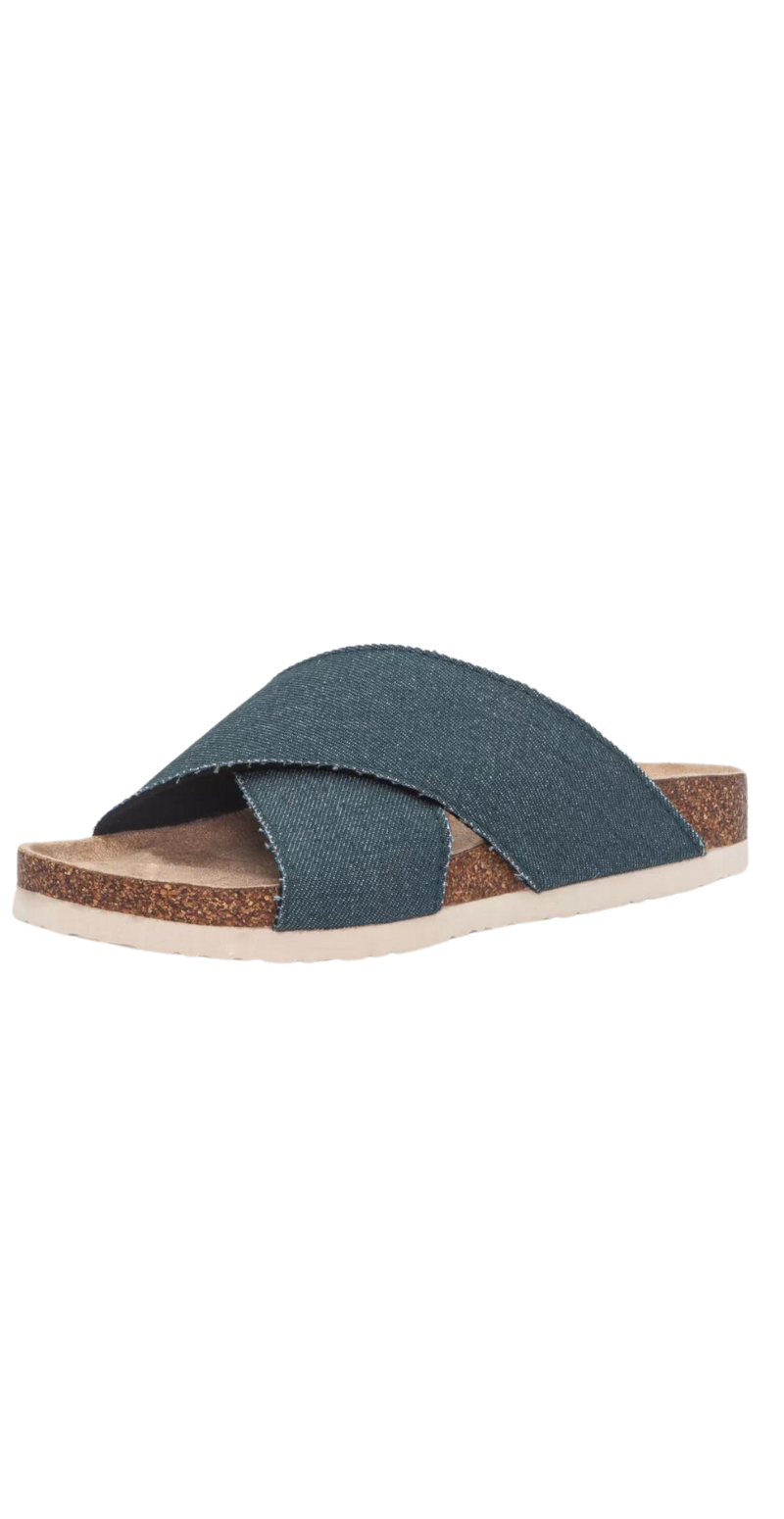 Slip-on sandal denim