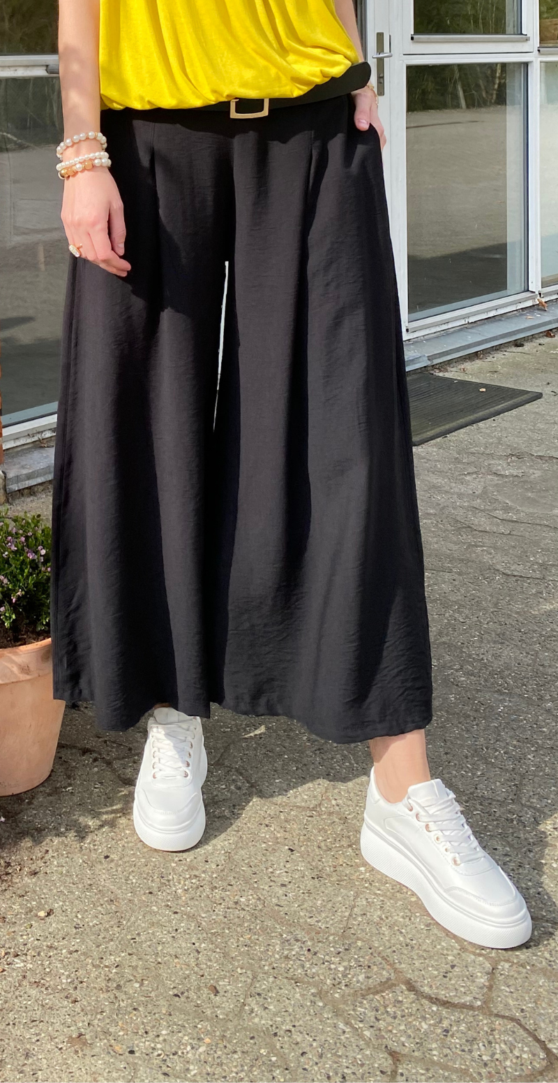 Khloe bukser med brede ben sort LikeLondon