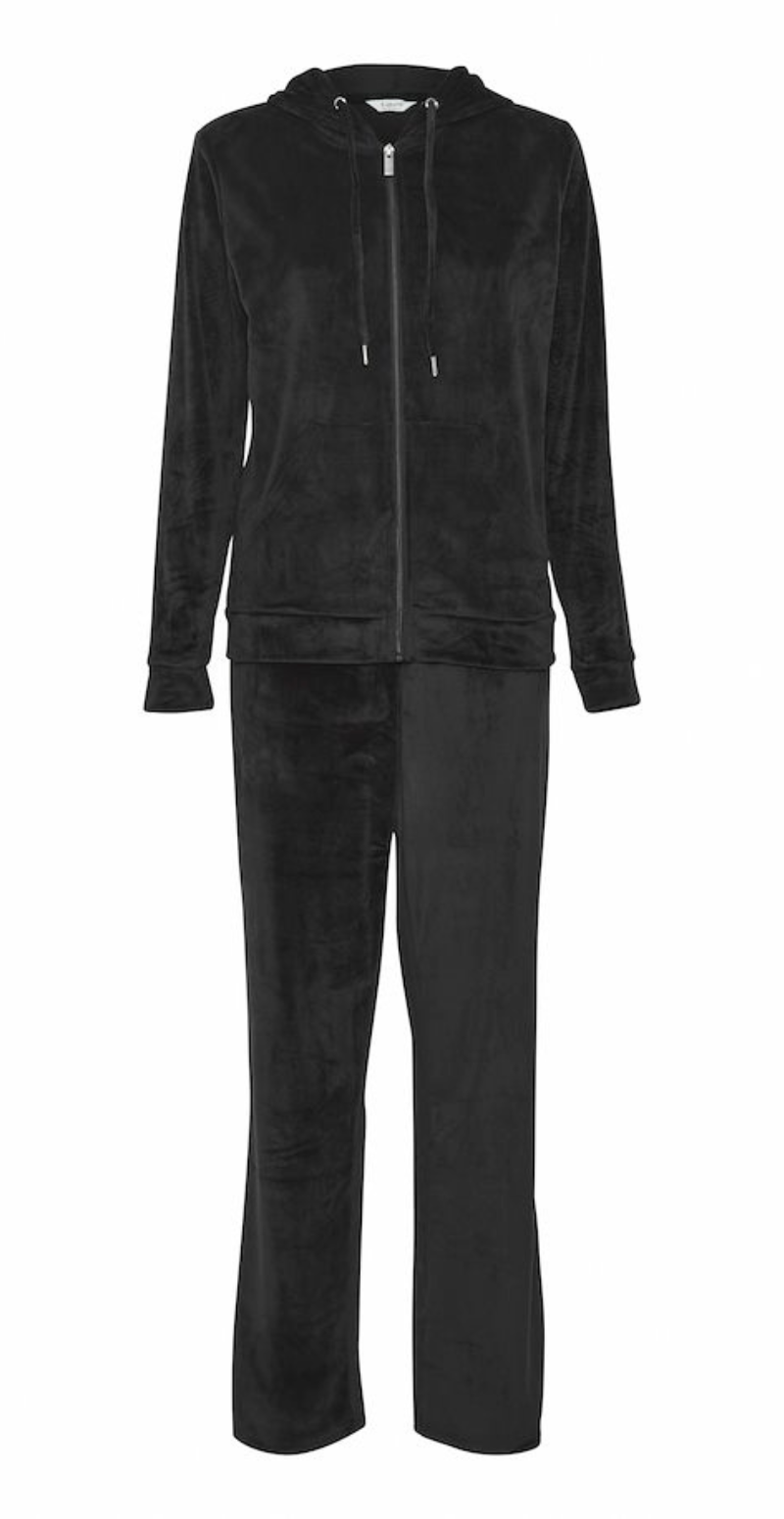 Velour sæt med bukser og cardigan sort B.young