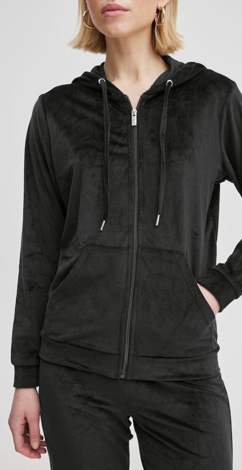 Velour sæt med bukser og cardigan sort B.young