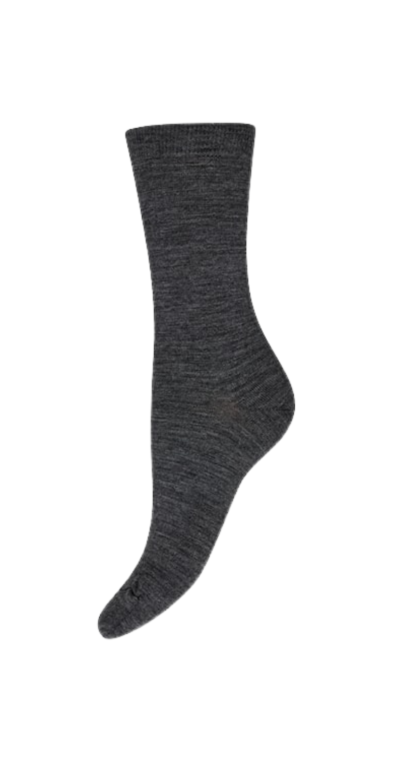 Ankel strømper doubleface dark grey