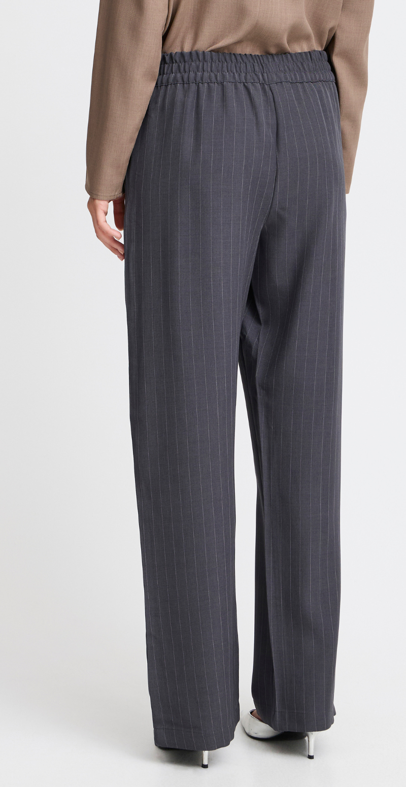 Midde pants dark grey mel. pinstripe mix