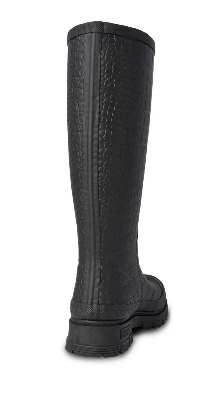 Le Croco gummistøvle sort