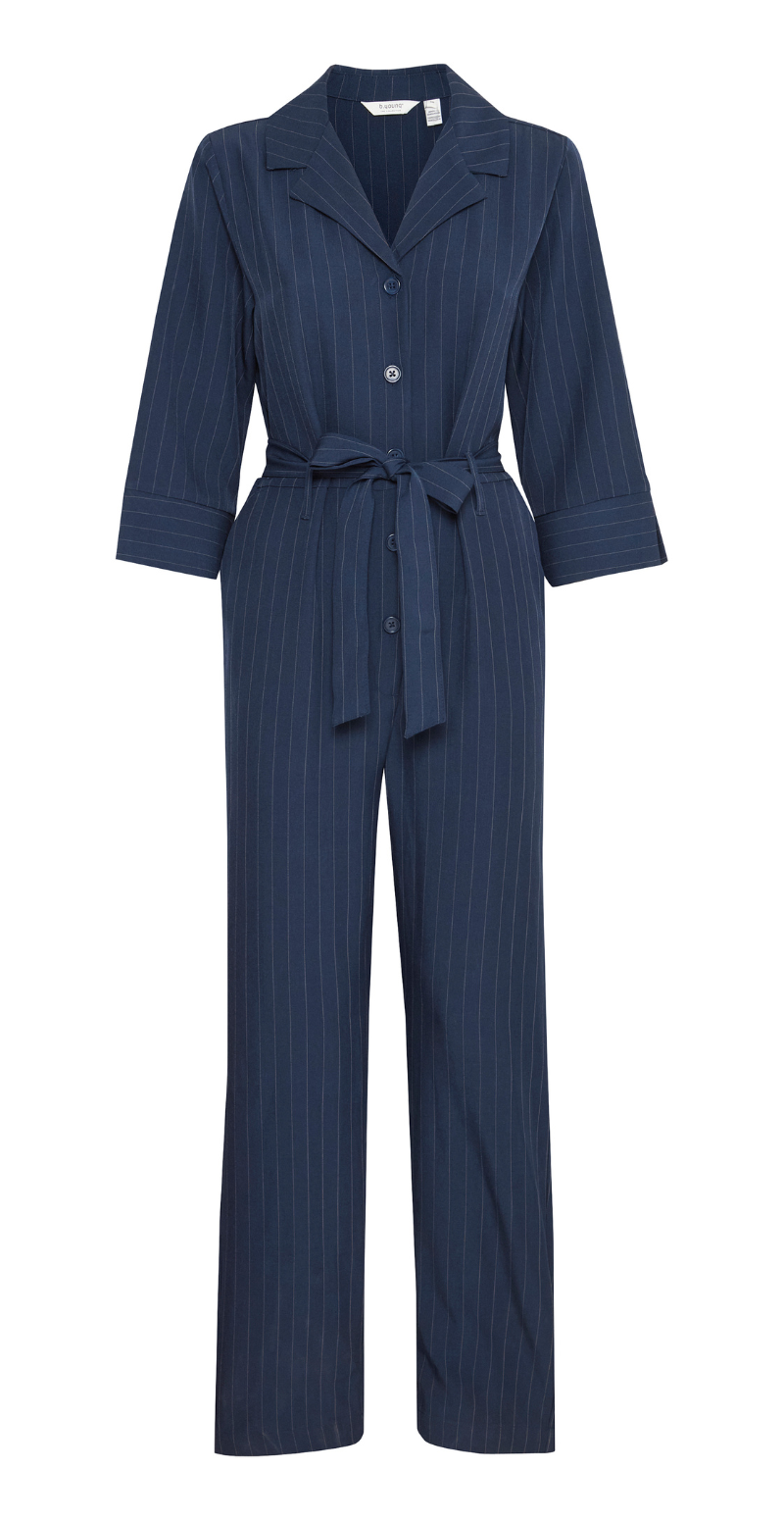 Midde jumpsuit navy pinstripe mix