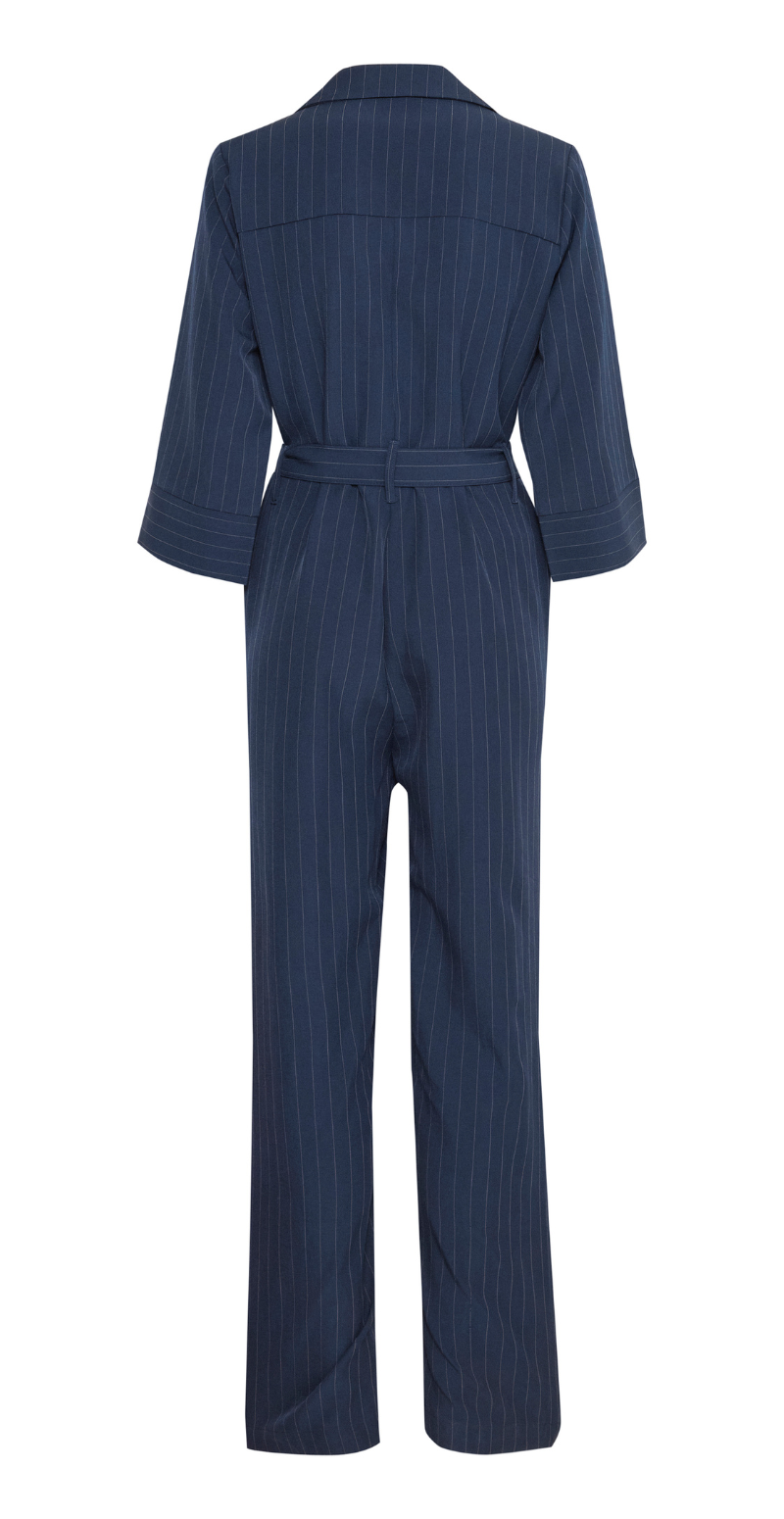 Midde jumpsuit navy pinstripe mix
