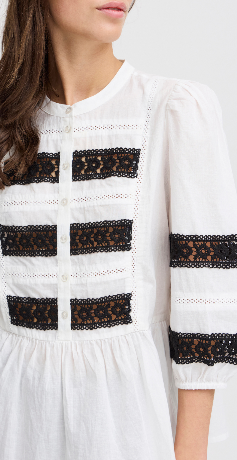 Icot bluse off white mix