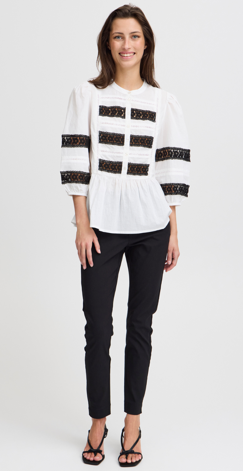 Icot bluse off white mix