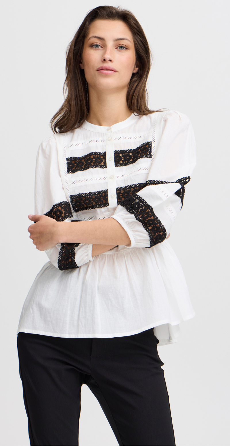 Icot bluse off white mix