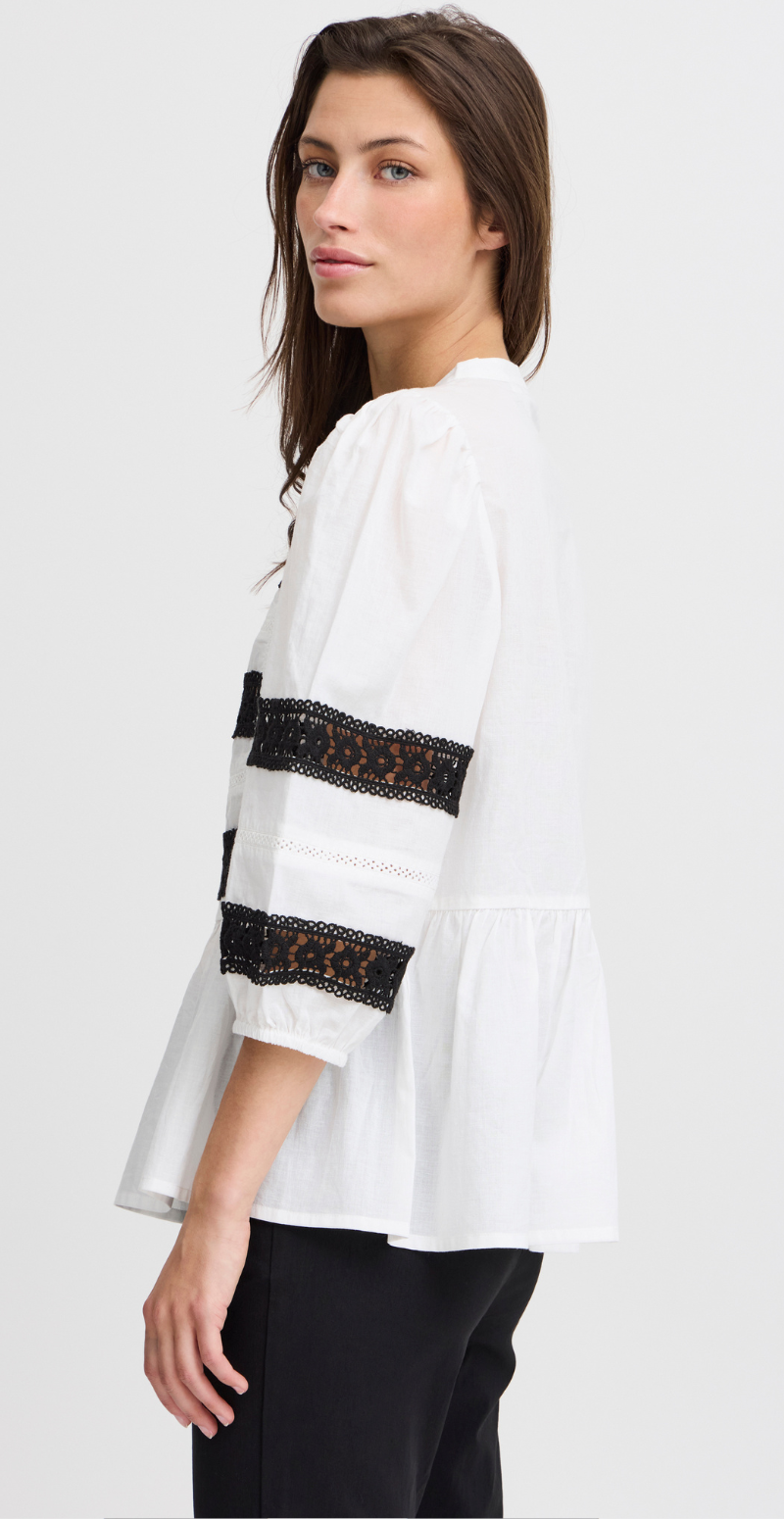 Icot bluse off white mix