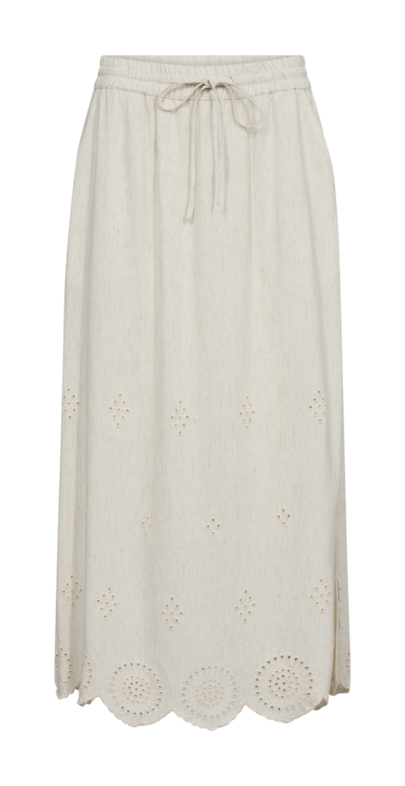 Linus nederdel med broderi anglaise moonbeam melange