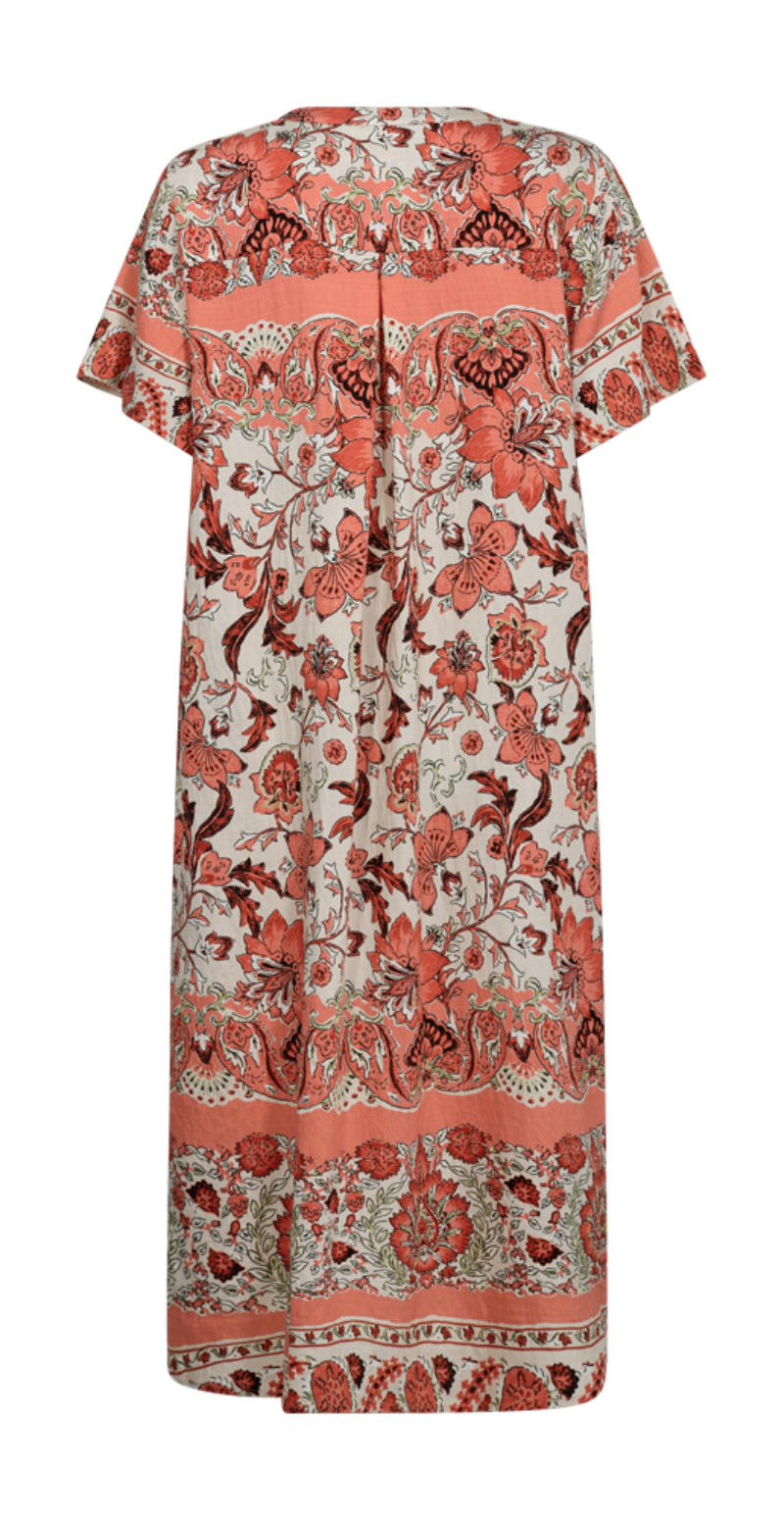 Lissa kjole coral blush w. hot coral