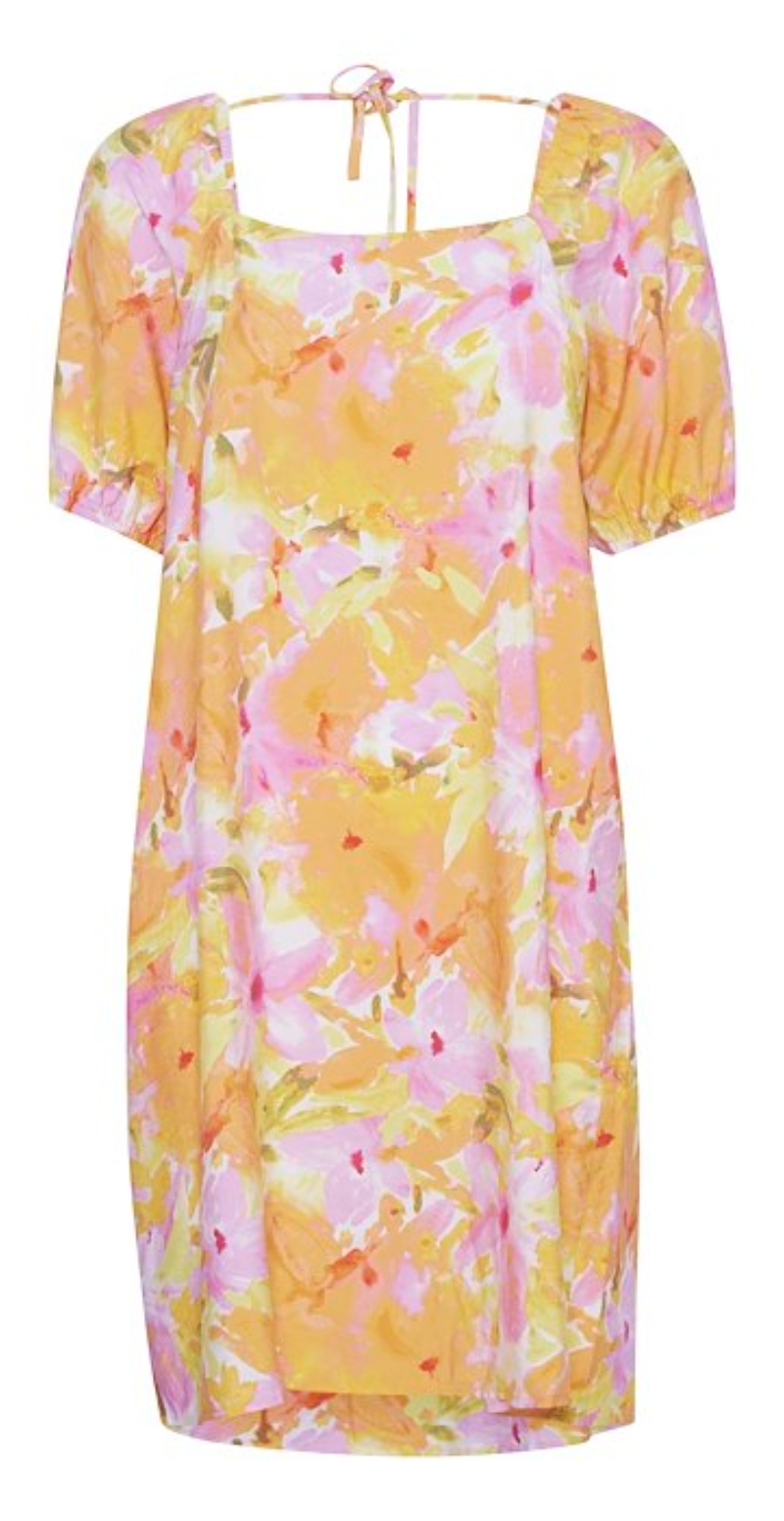 Ibine kjole pink floral mix