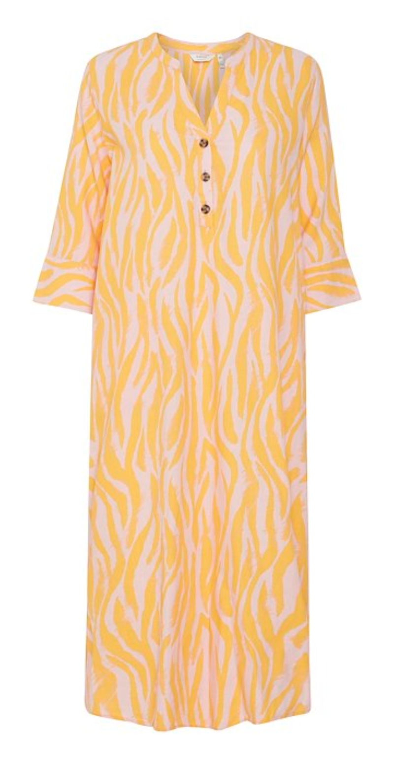 Falakka hørkjole blazing orange animal mix