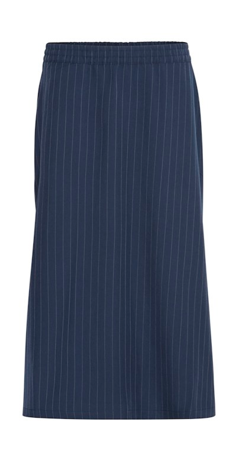 Midde nederdel navy pinstripe mix