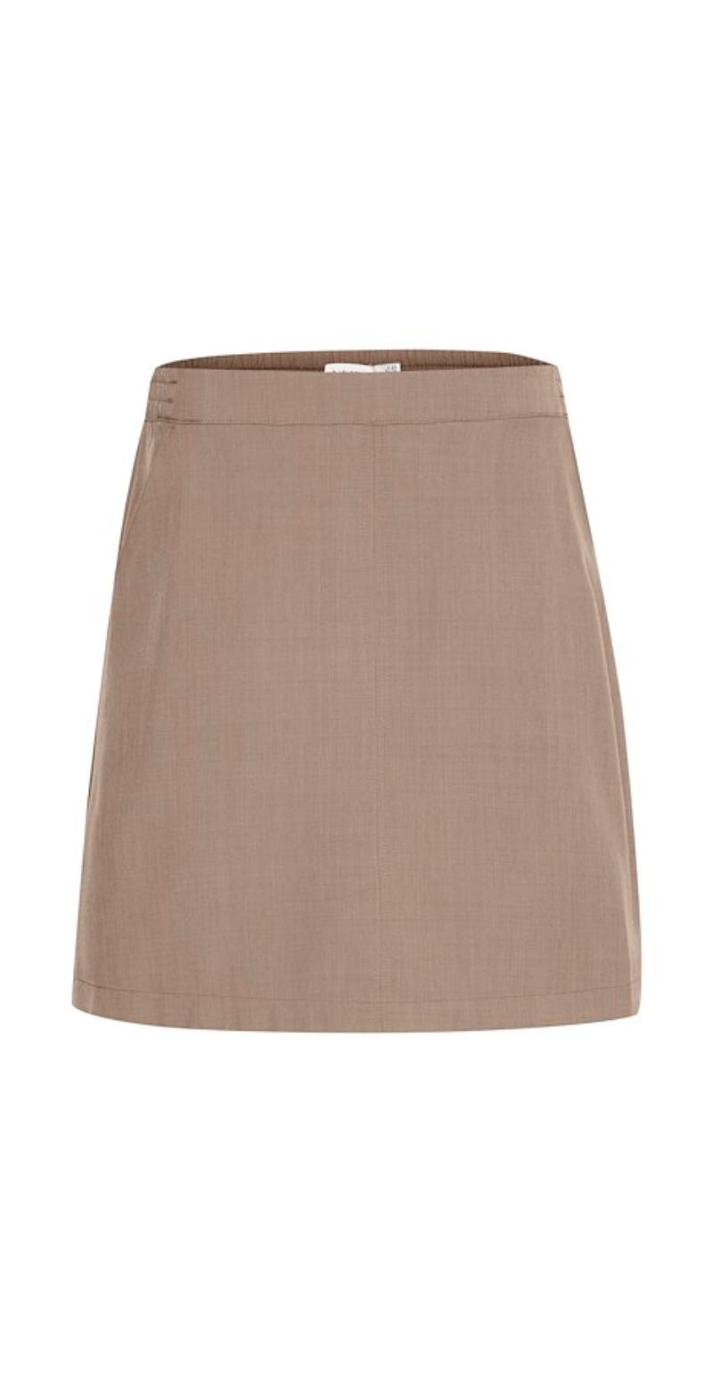 Midde kort nederdel walnut