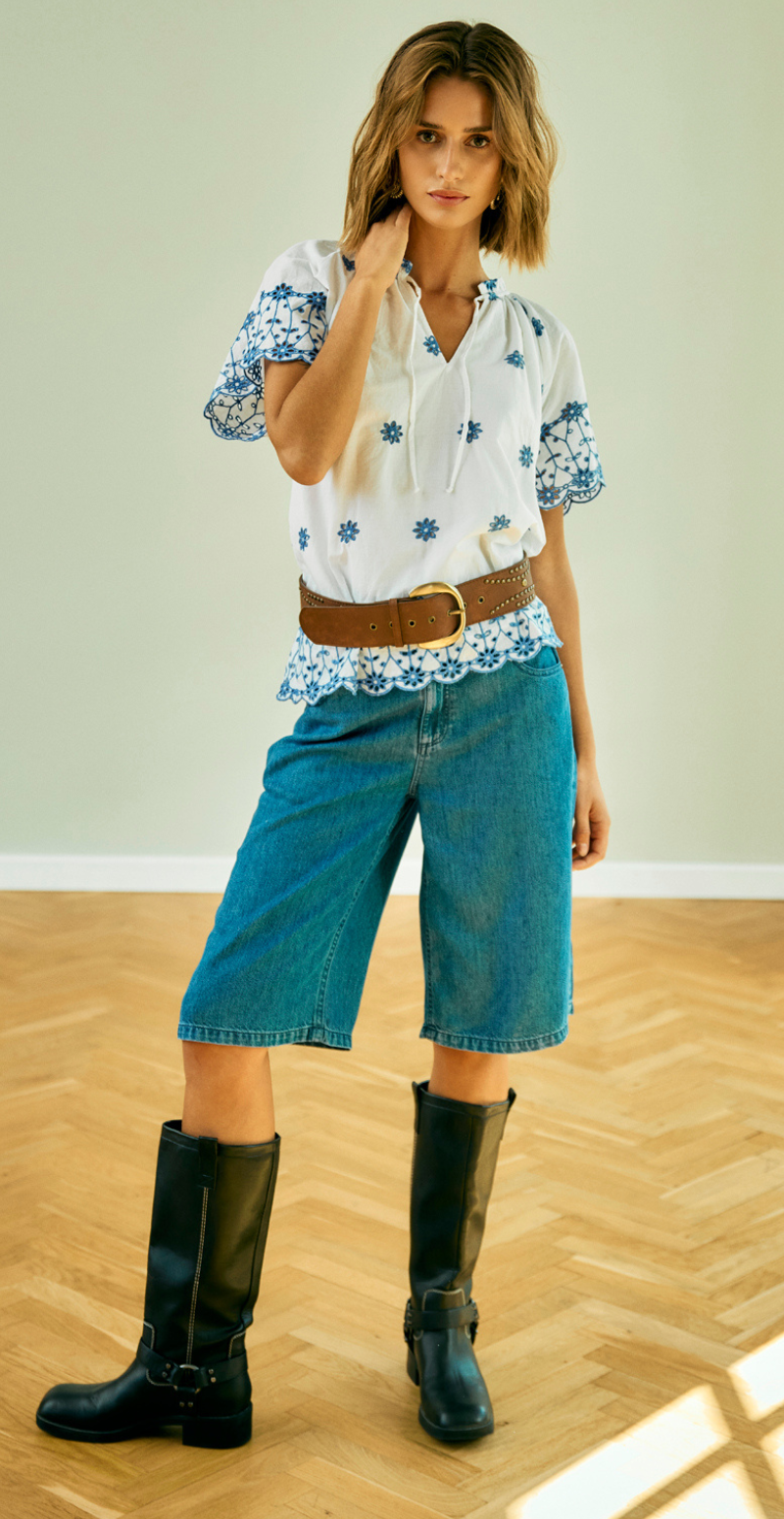 Cinda denimshorts medium blue