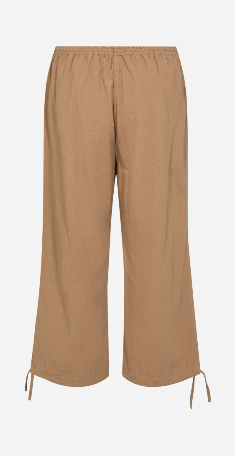 Sally capri bukser med bindebånd og snøre desert brown