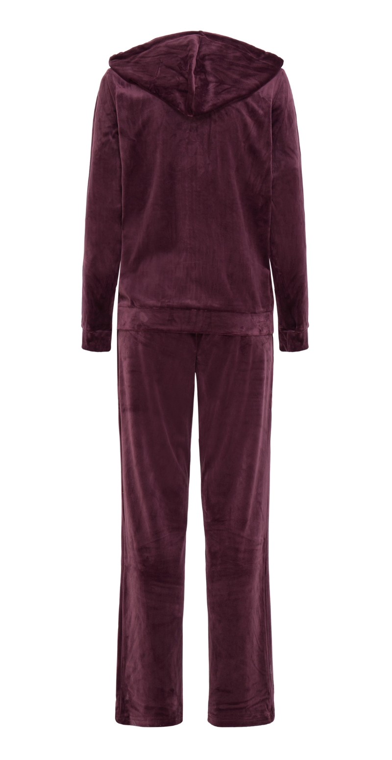 Velour sæt med bukser og cardigan winetasting