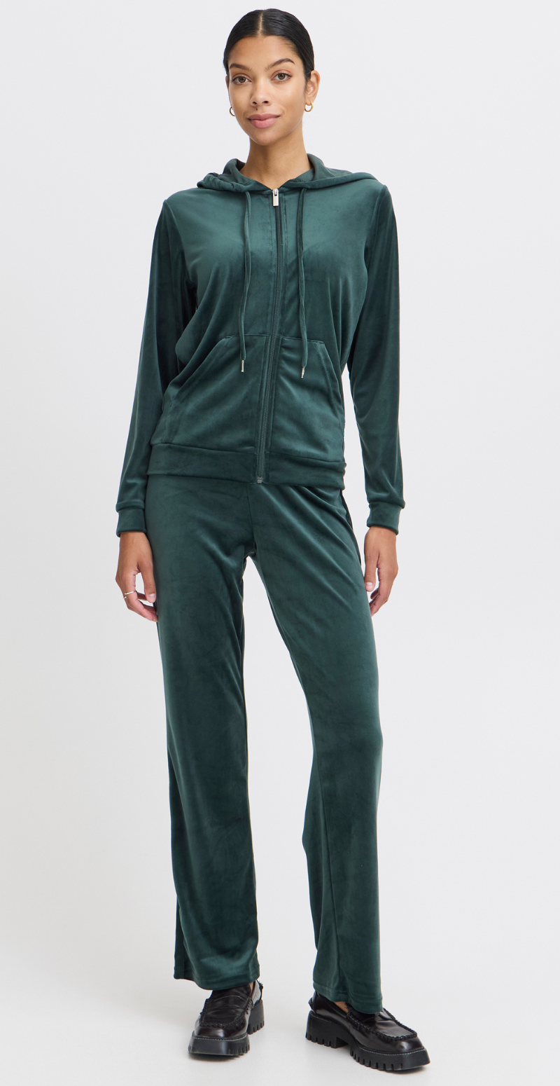Velour sæt med bukser og cardigan green gables