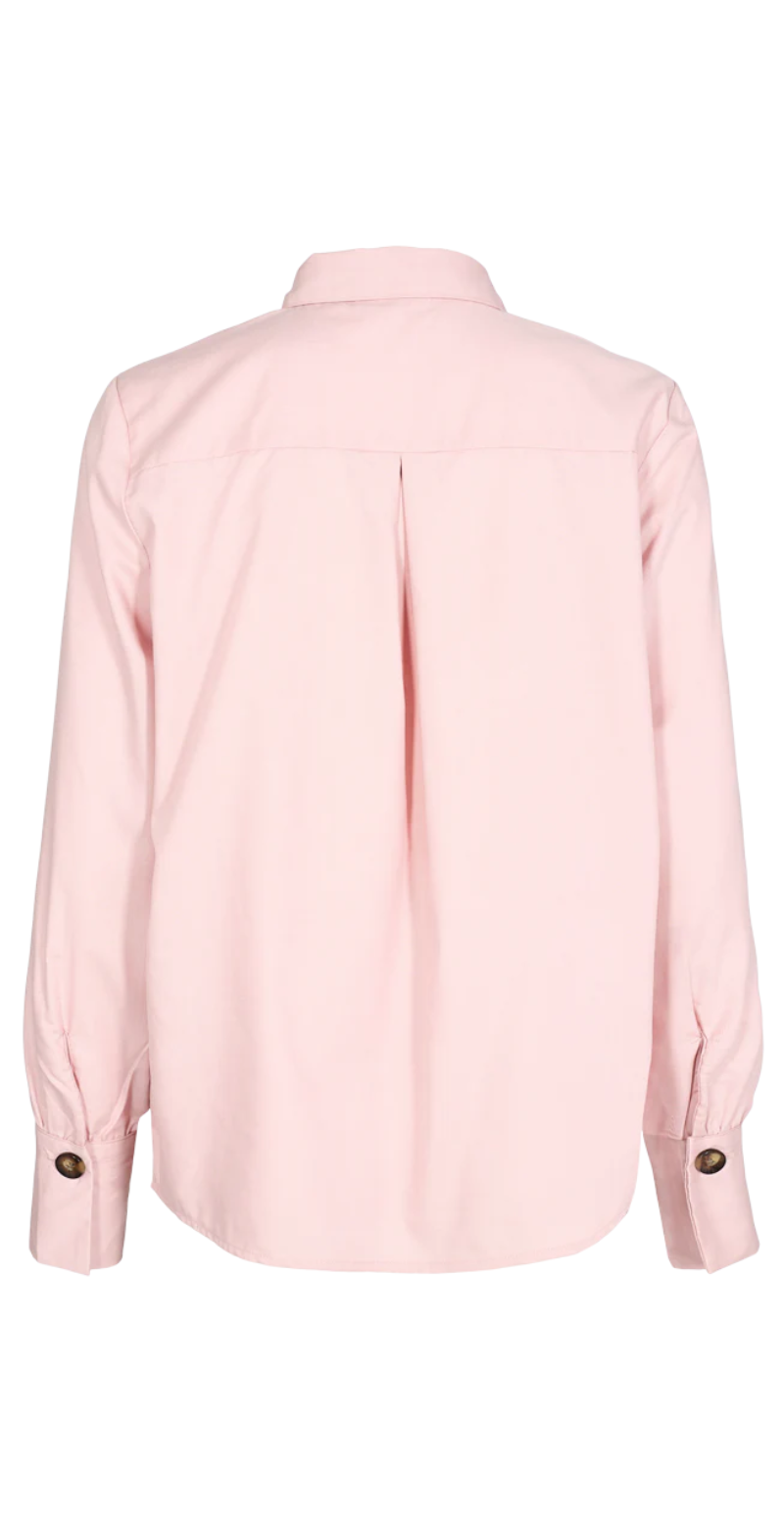Flynn skjorte med stolpelukning pale mauve
